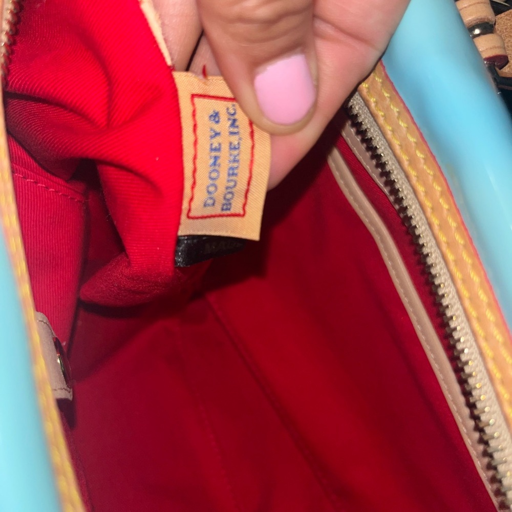 Dooney & Bourke Aqua Satchel with Tan Straps - Picture 10 of 11